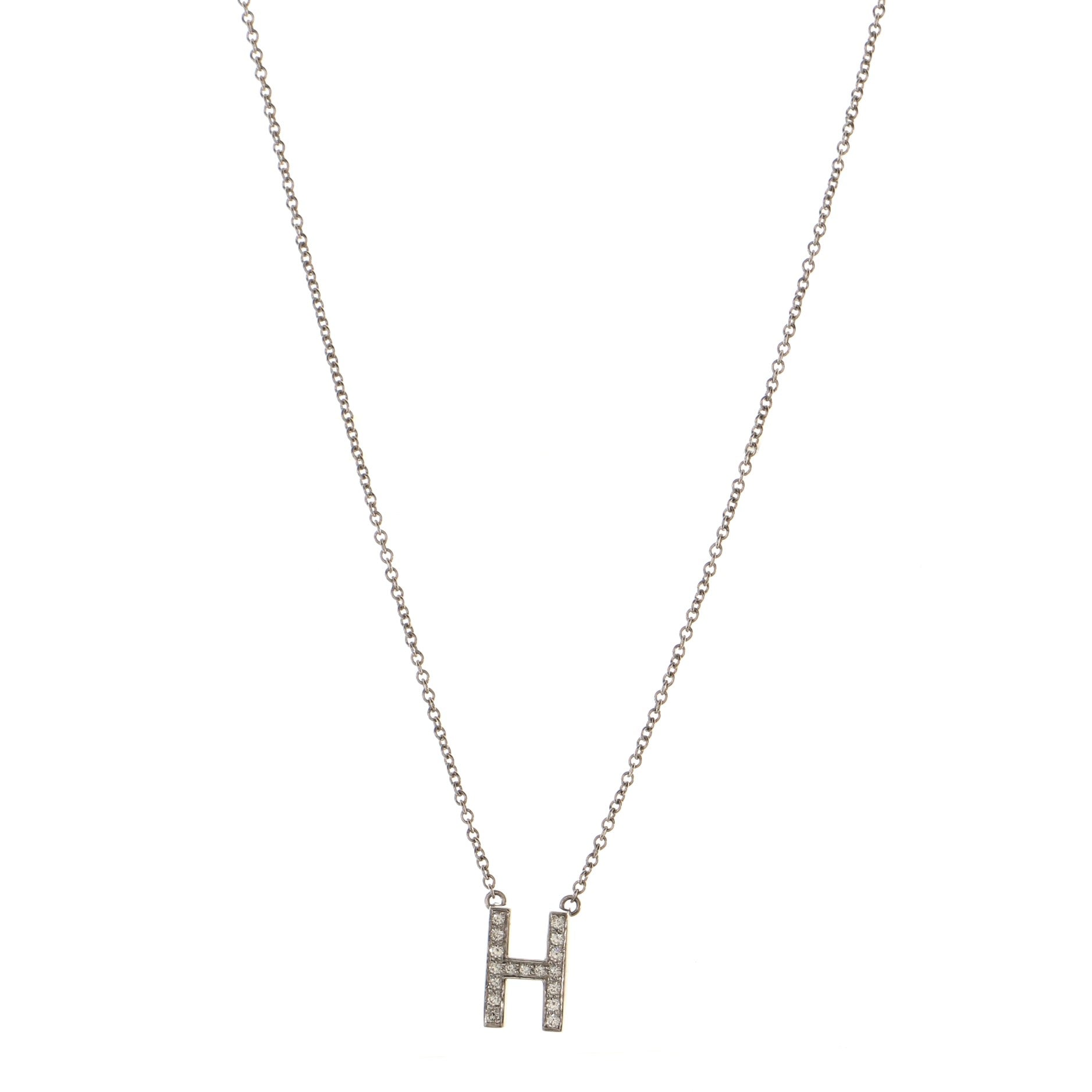 Tiffany Letters Pendant Necklace Platinum and Diamonds Mini
