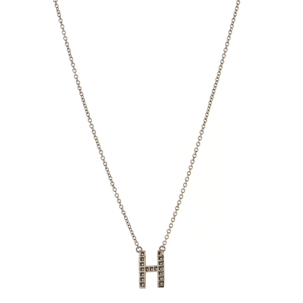 Tiffany Letters Pendant Necklace Platinum and Diamonds Mini