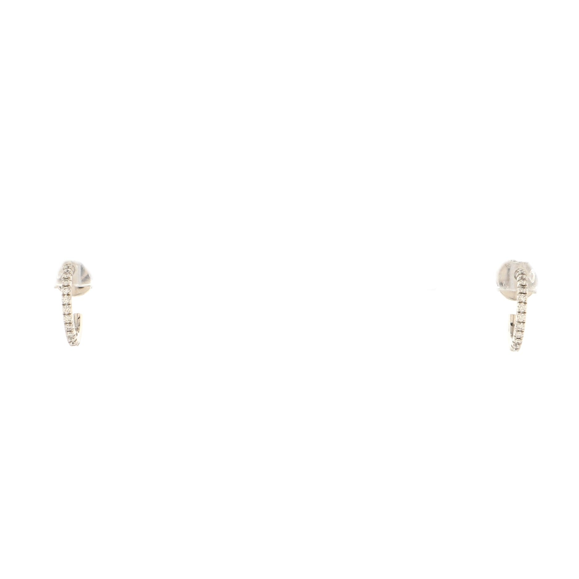 Metro Hoop Earrings 18K White Gold with Diamonds Mini