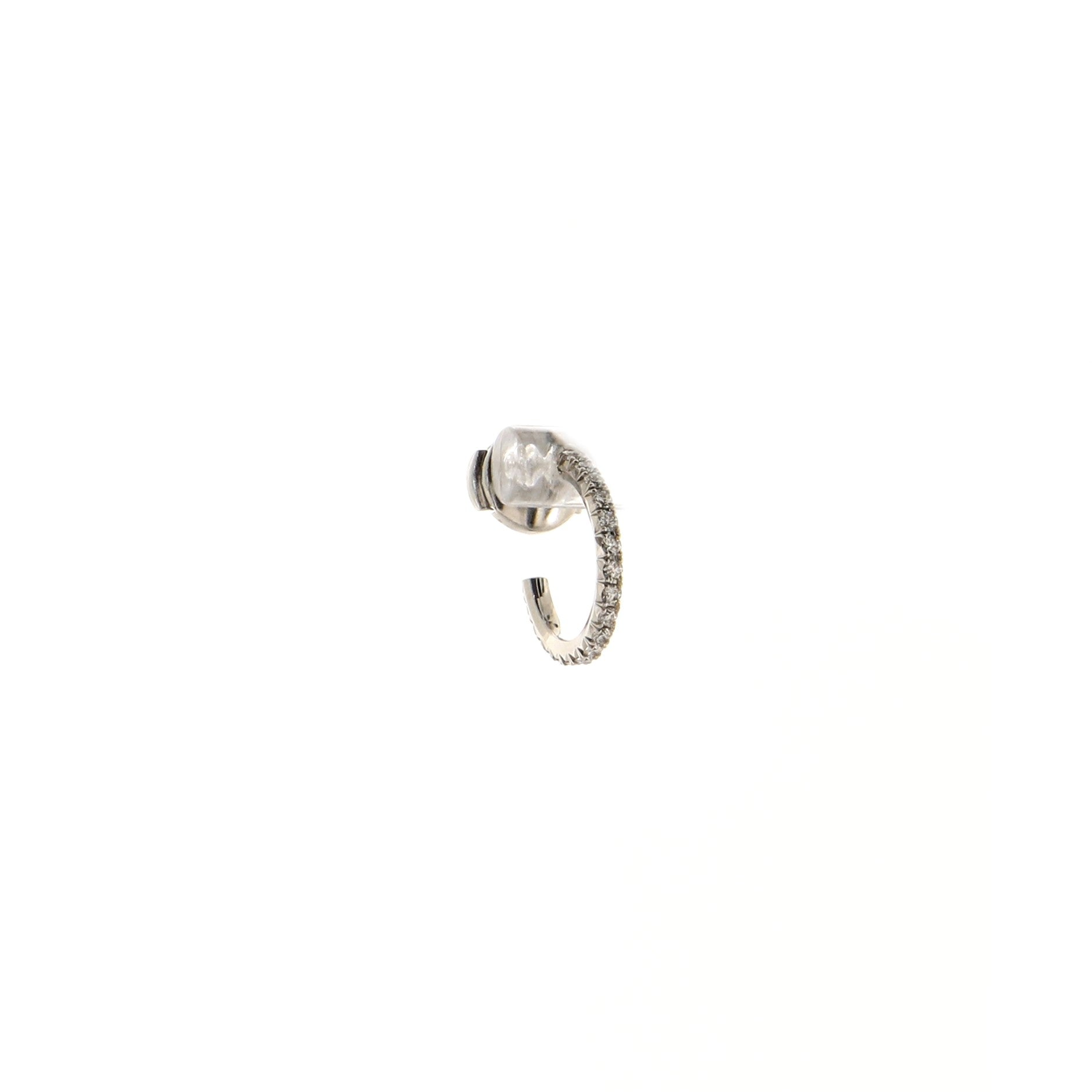 Metro Hoop Earrings 18K White Gold with Diamonds Mini