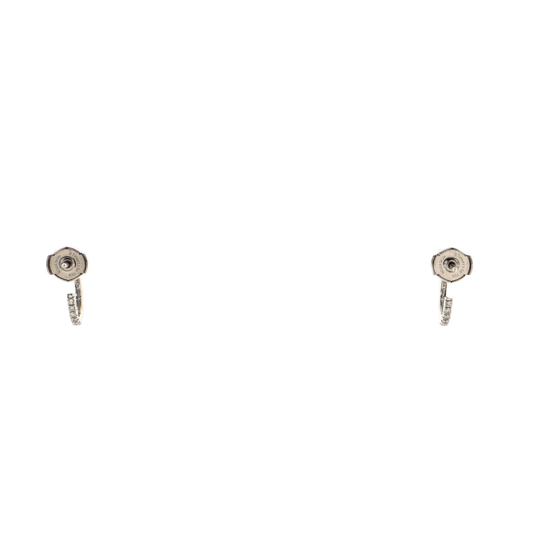 Metro Hoop Earrings 18K White Gold with Diamonds Mini