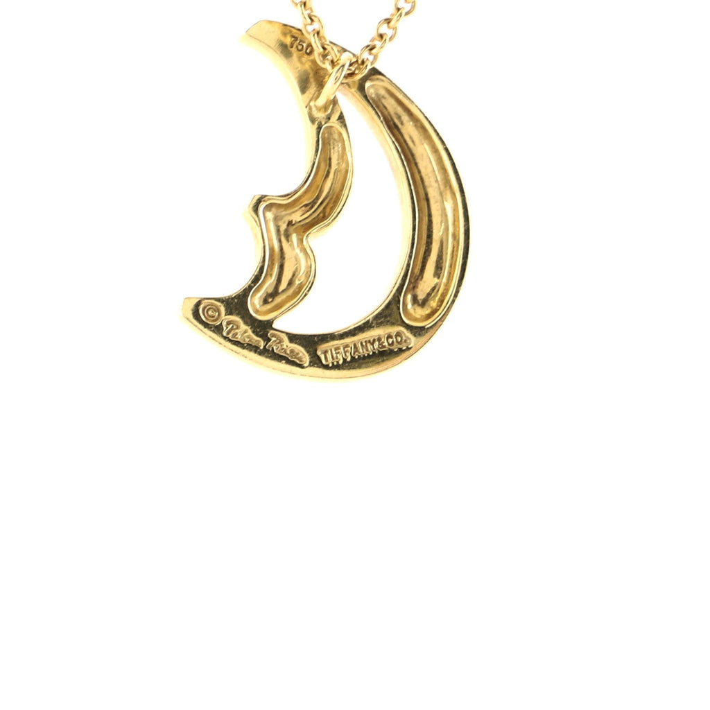 Paloma Picasso Half Moon Face Pendant Necklace 18K Yellow Gold