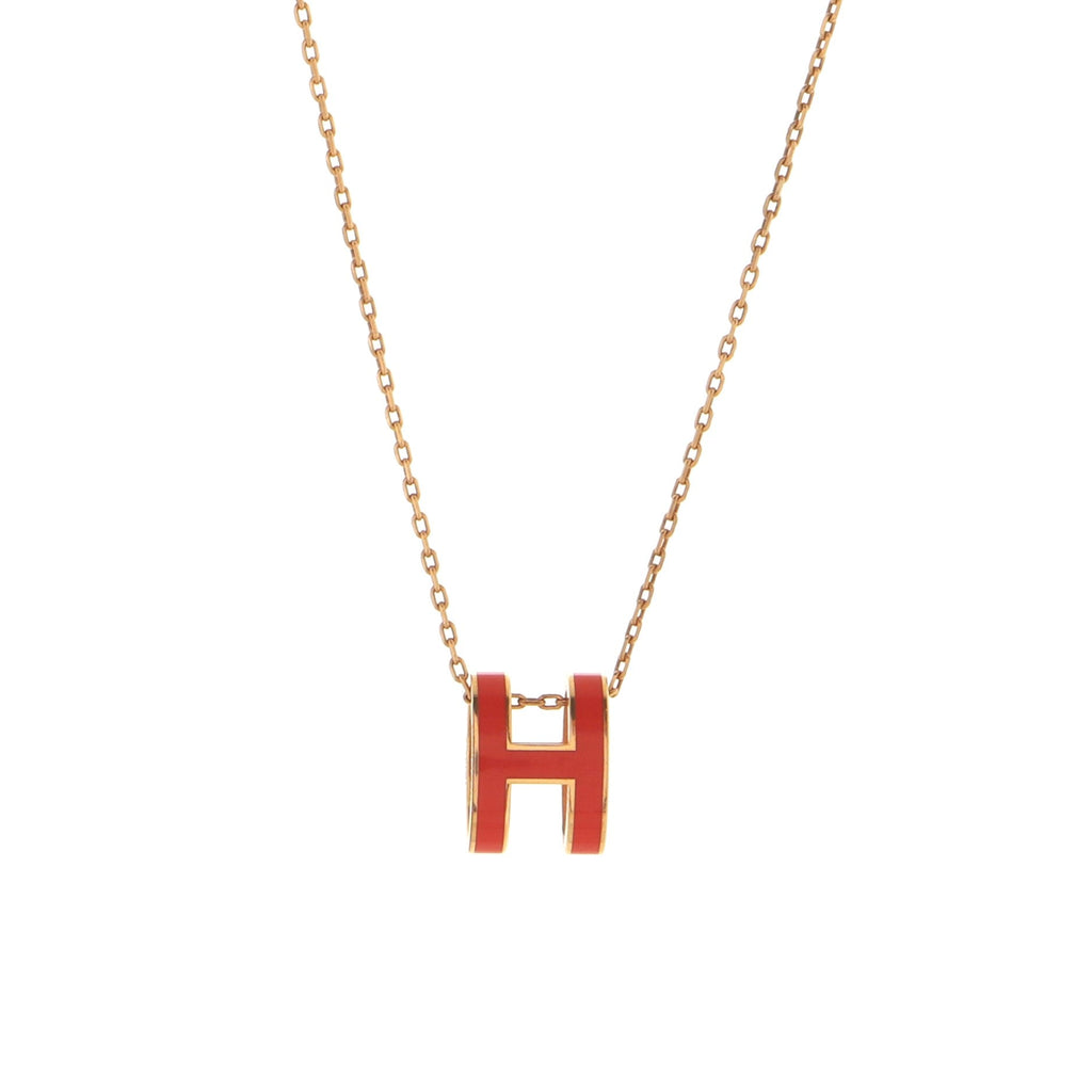 Pop H Pendant Chain Necklace Metal and Enamel