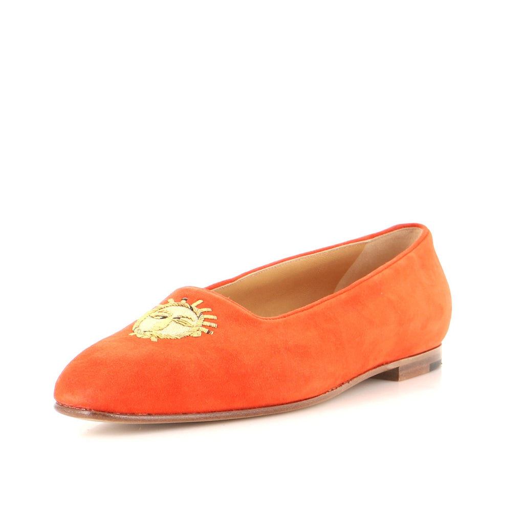 Women's Orphee Ballerina Flats Embroidered Suede