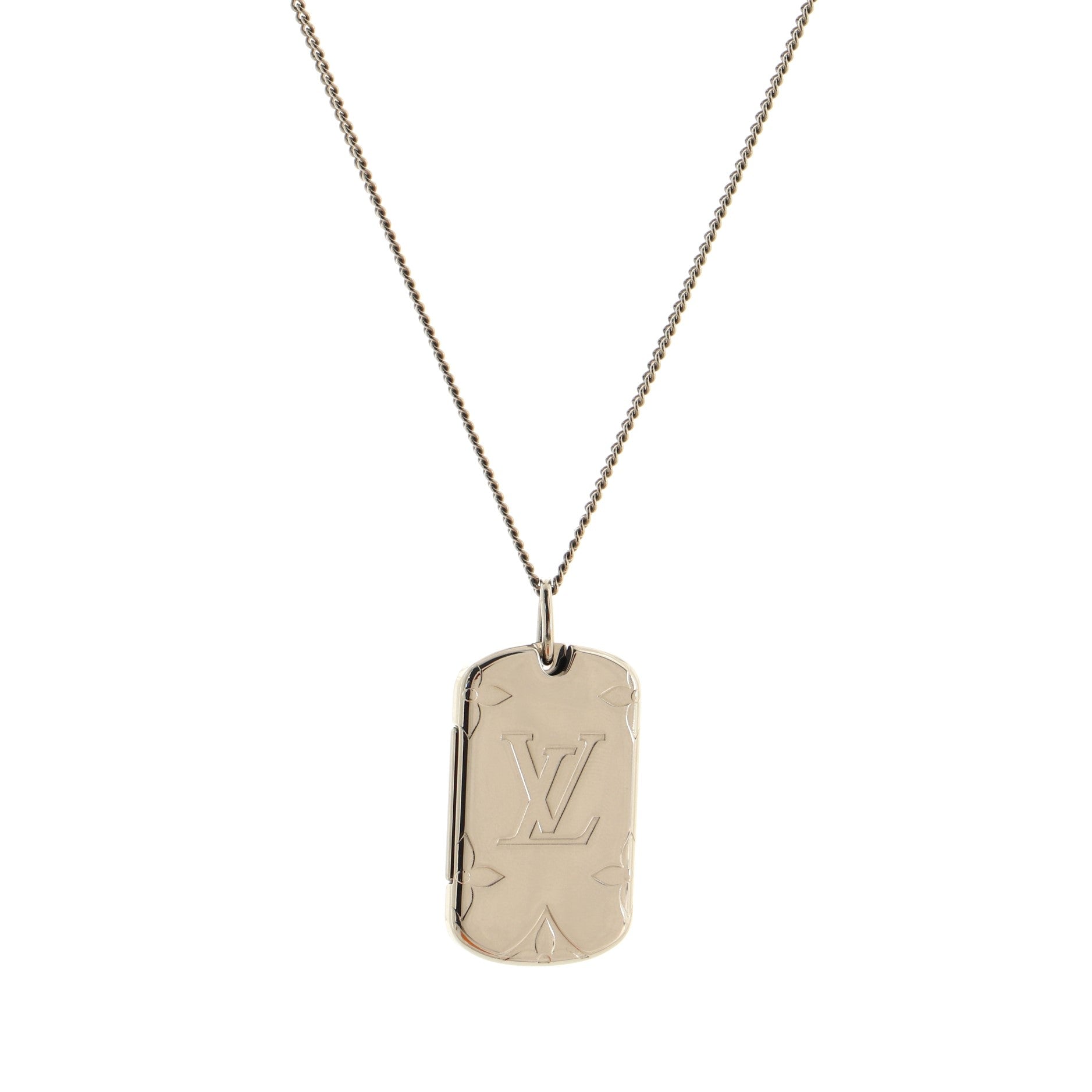 Locket Pendant Necklace Engraved Metal