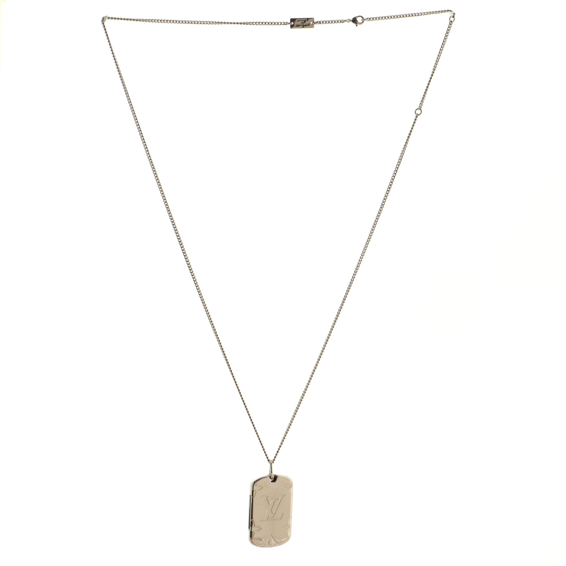Locket Pendant Necklace Engraved Metal