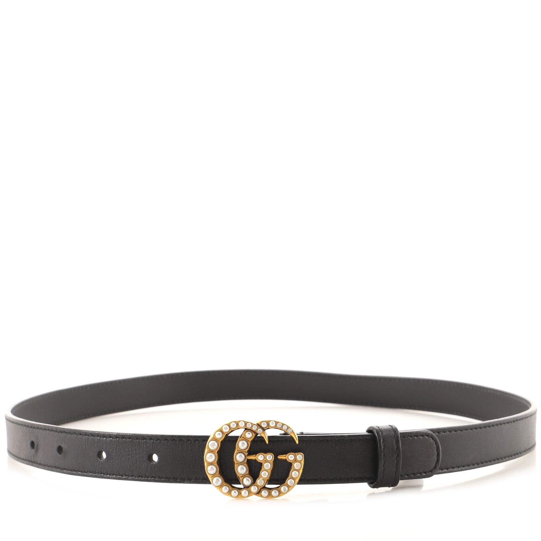 Pearly GG Marmont Belt Leather Thin 75
