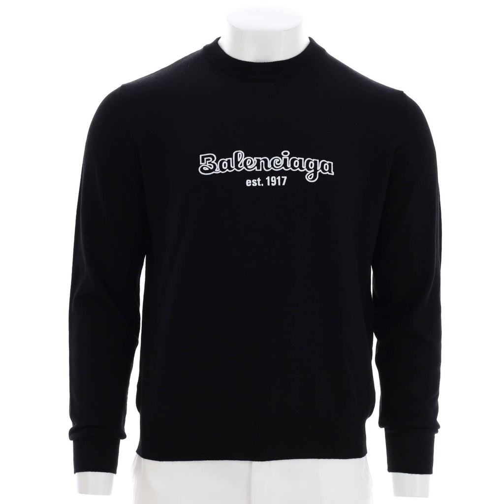 Men's Logo Crewneck Sweater Embroidered Knit Wool