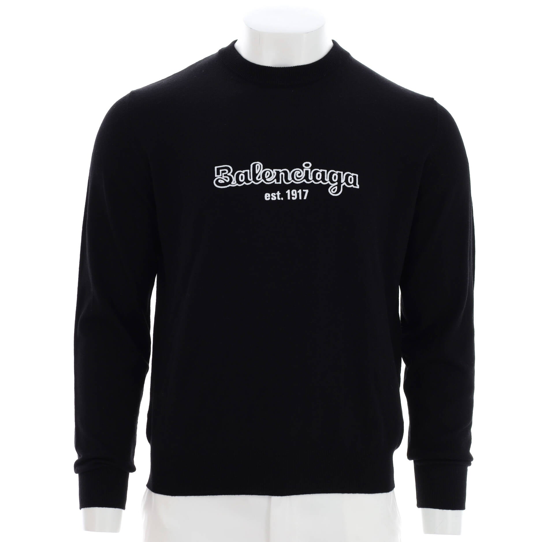 Men's Logo Crewneck Sweater Embroidered Knit Wool