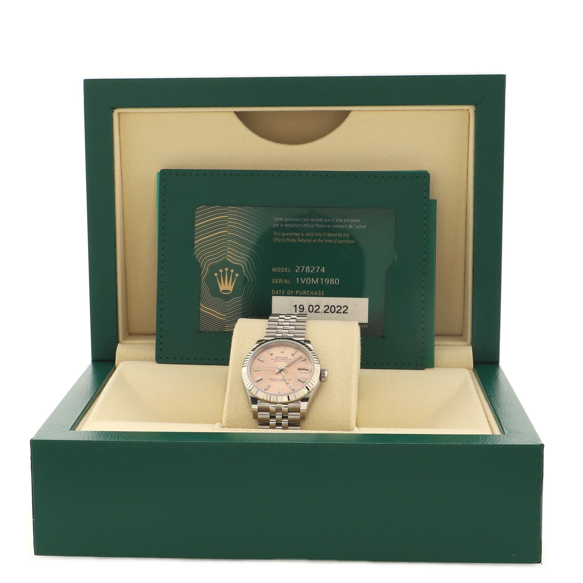 Oyster Perpetual Datejust Automatic Watch Stainless Steel and White Gold 31