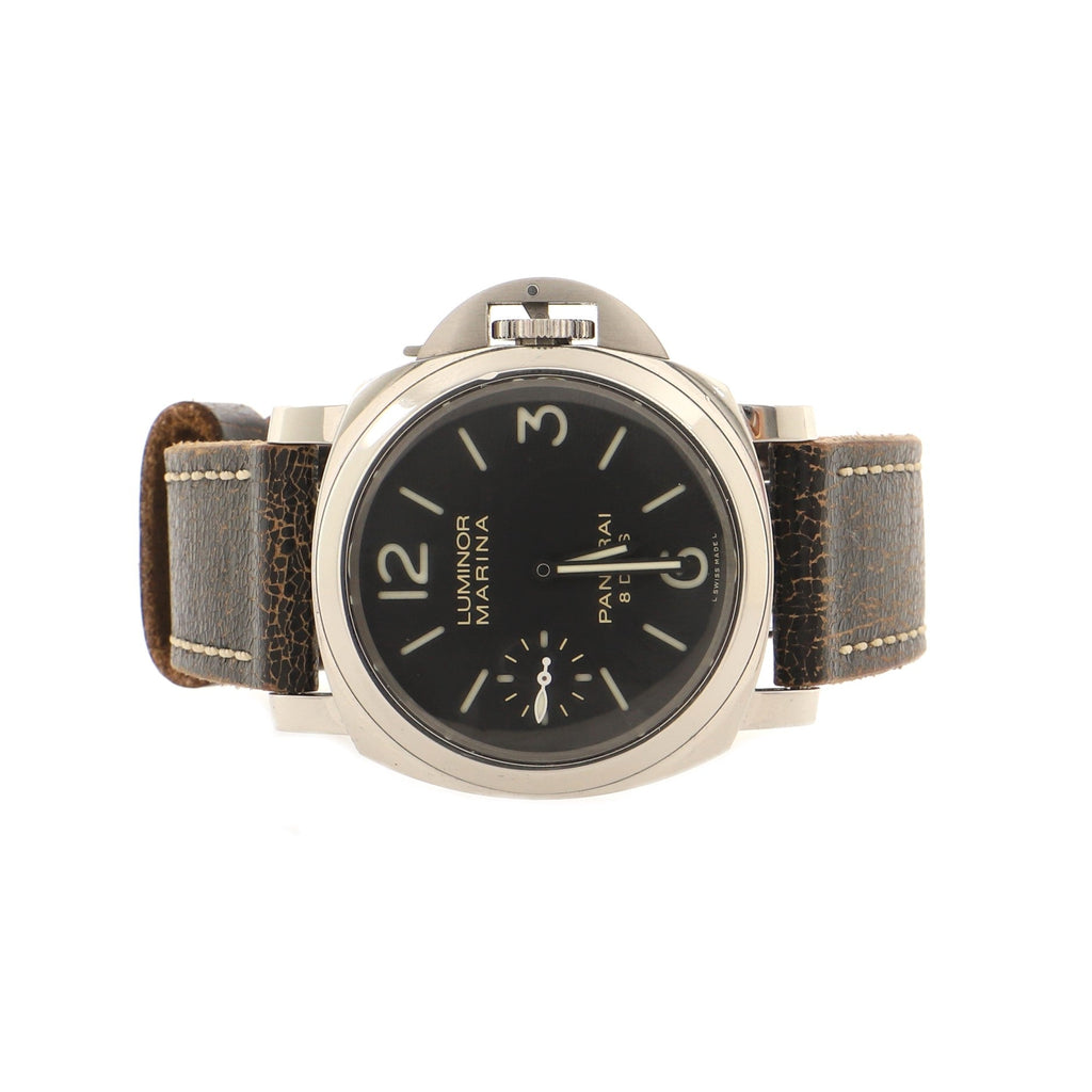 Luminor Marina 8 Days Acciaio Manual Watch Stainless Steel and Leather 44