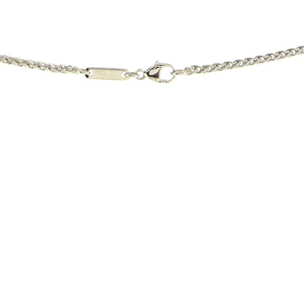 Happy 3 Diamonds Circle Pendant Necklace 18K White Gold and Floating Diamonds