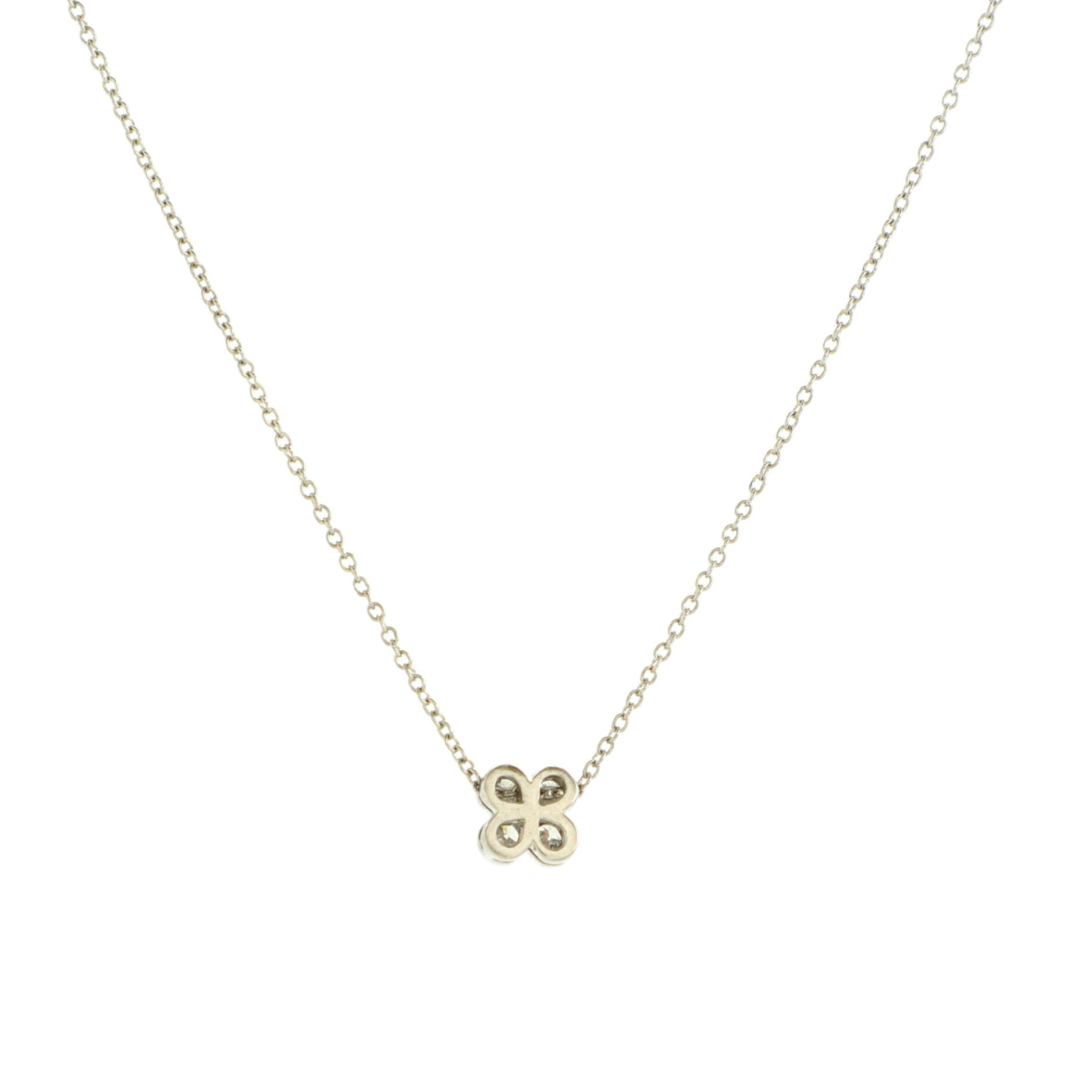 Garden Flower Pendant Necklace Platinum and Diamonds