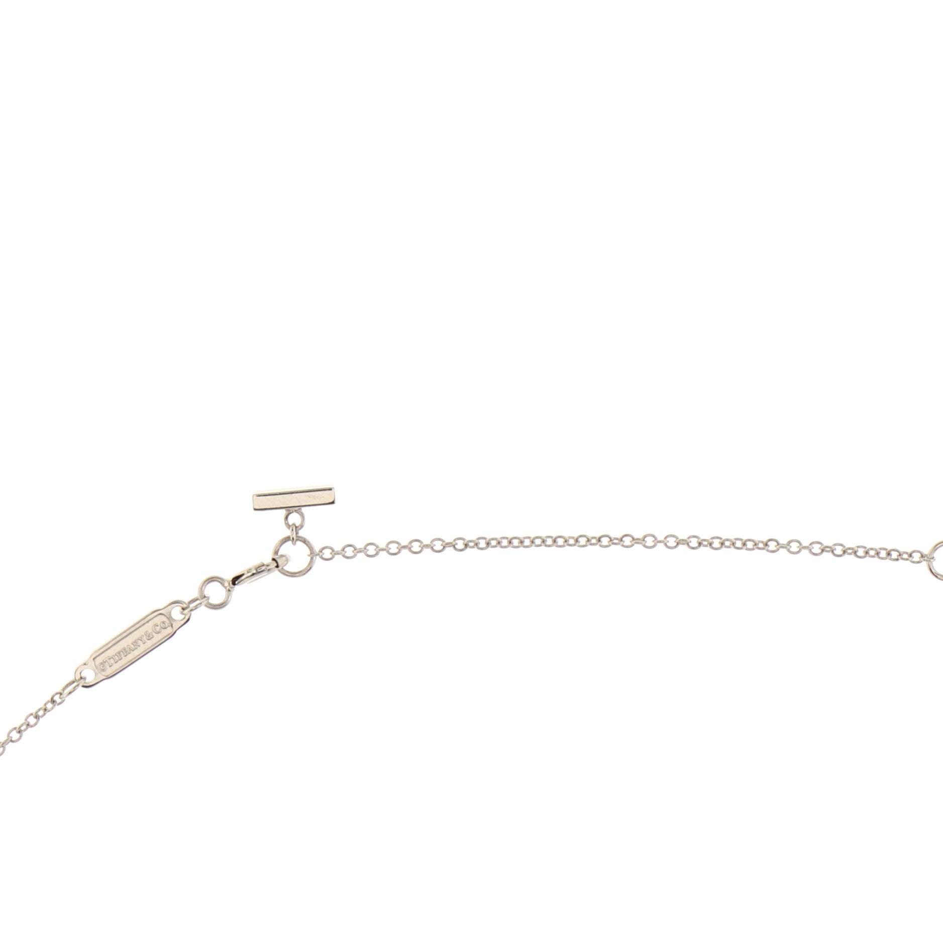 T Smile Pendant Necklace 18K White Gold Mini