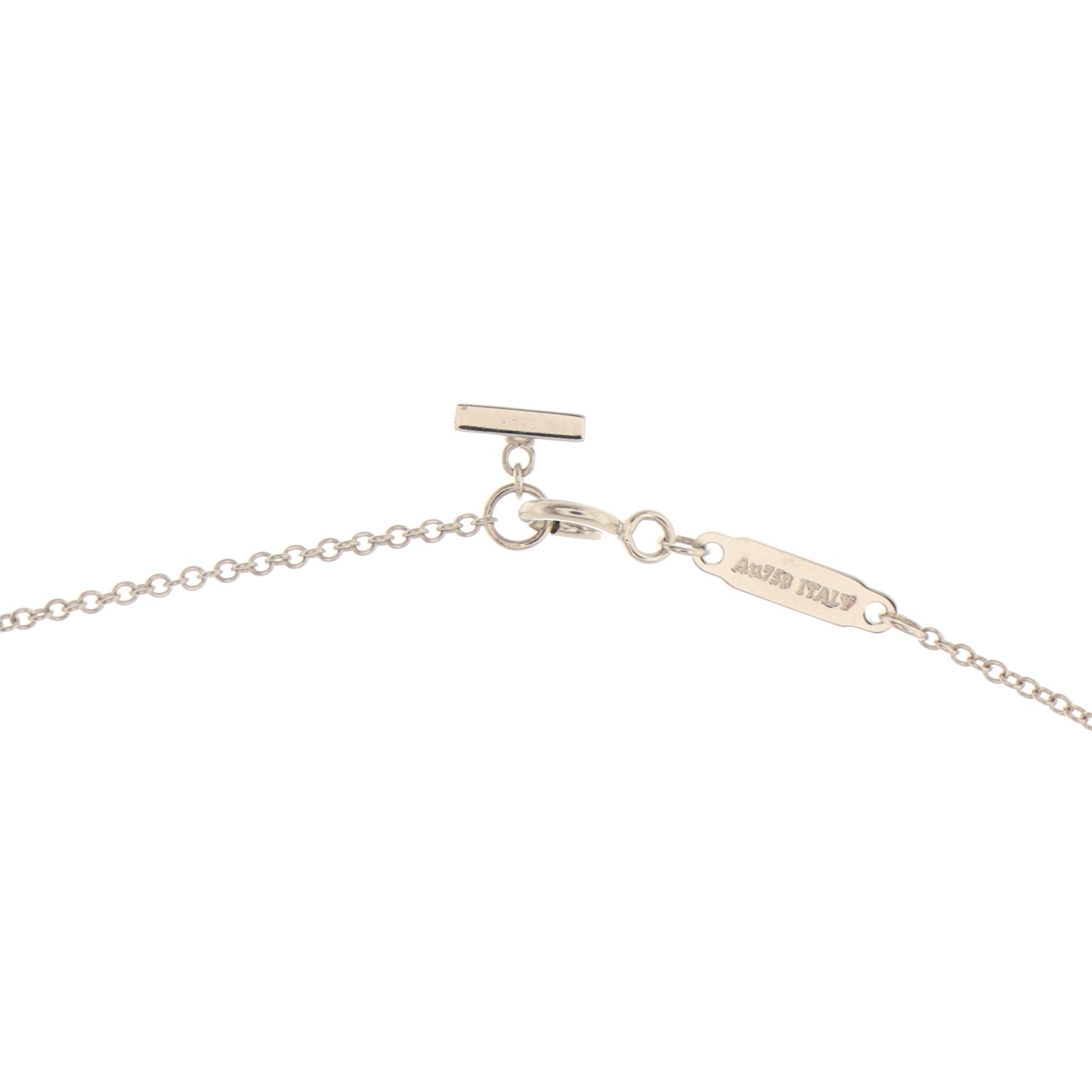 T Smile Pendant Necklace 18K White Gold Mini