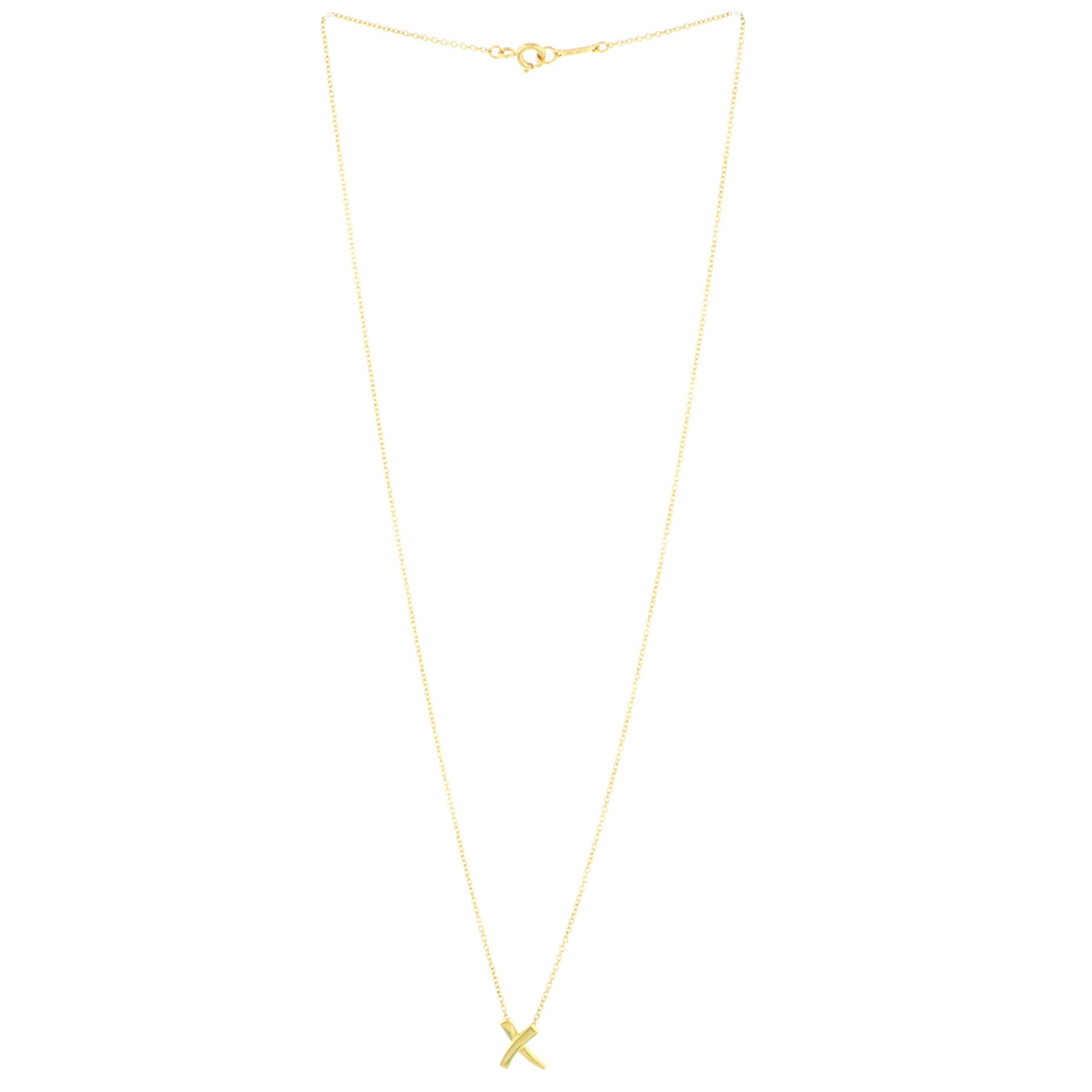 Paloma Picasso Graffiti X Pendant Necklace 18K Yellow Gold Small