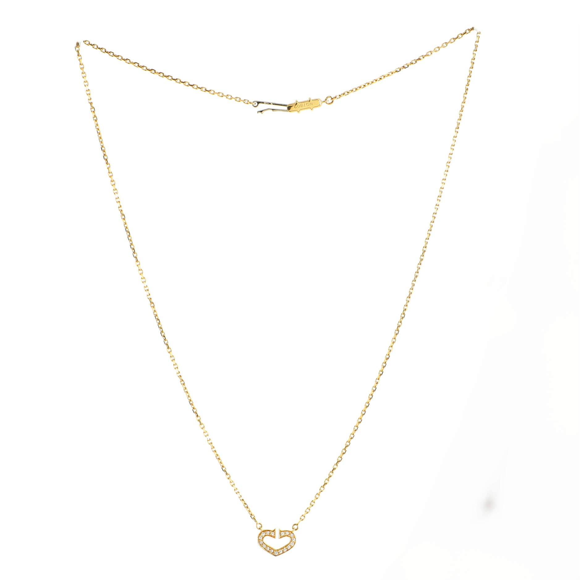 C Heart de Cartier Pendant Necklace 18K Yellow Gold with Pave Diamonds