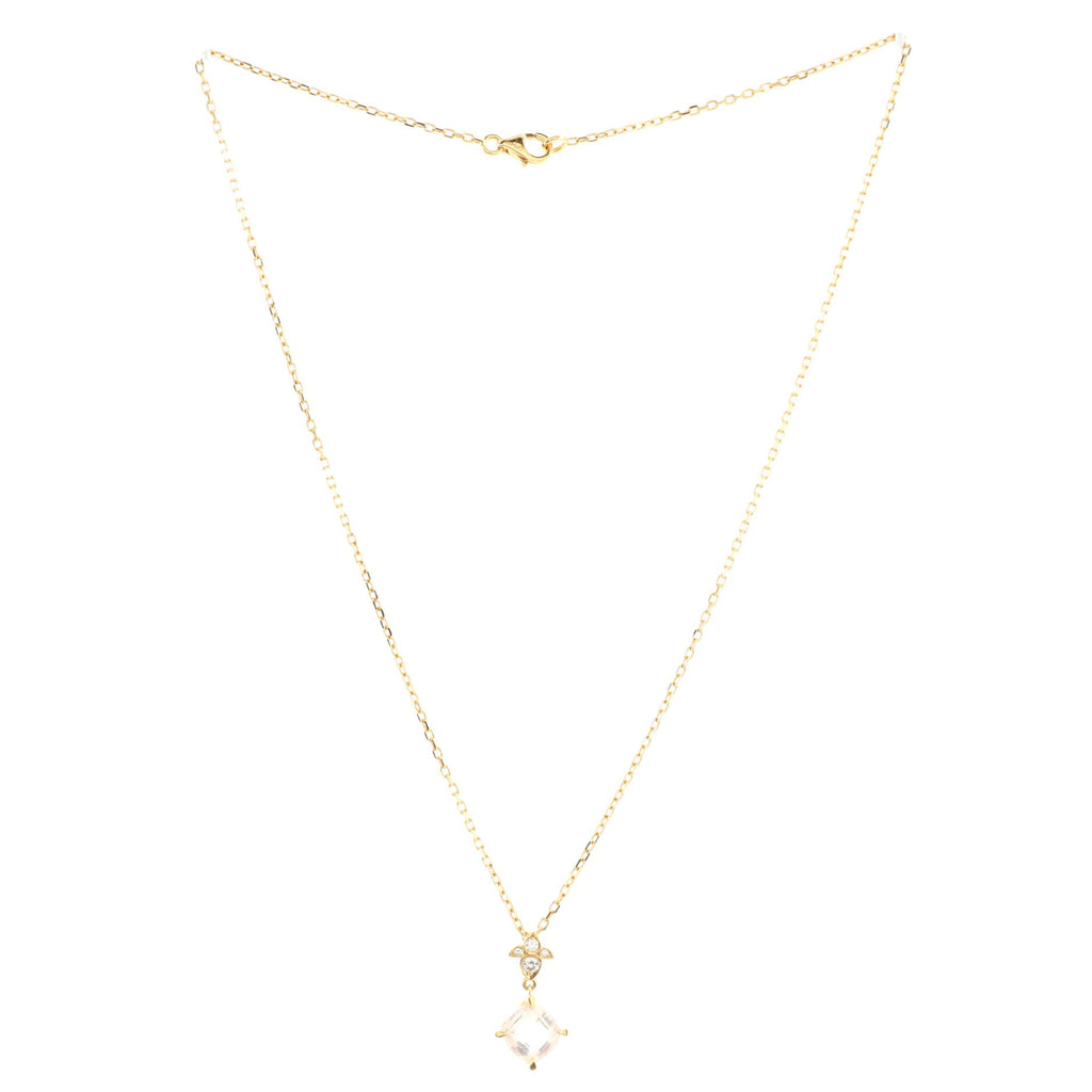 Indian Mystery Ryuse Necklace 18K Rose Gold with Rose Quartz  and Diamonds