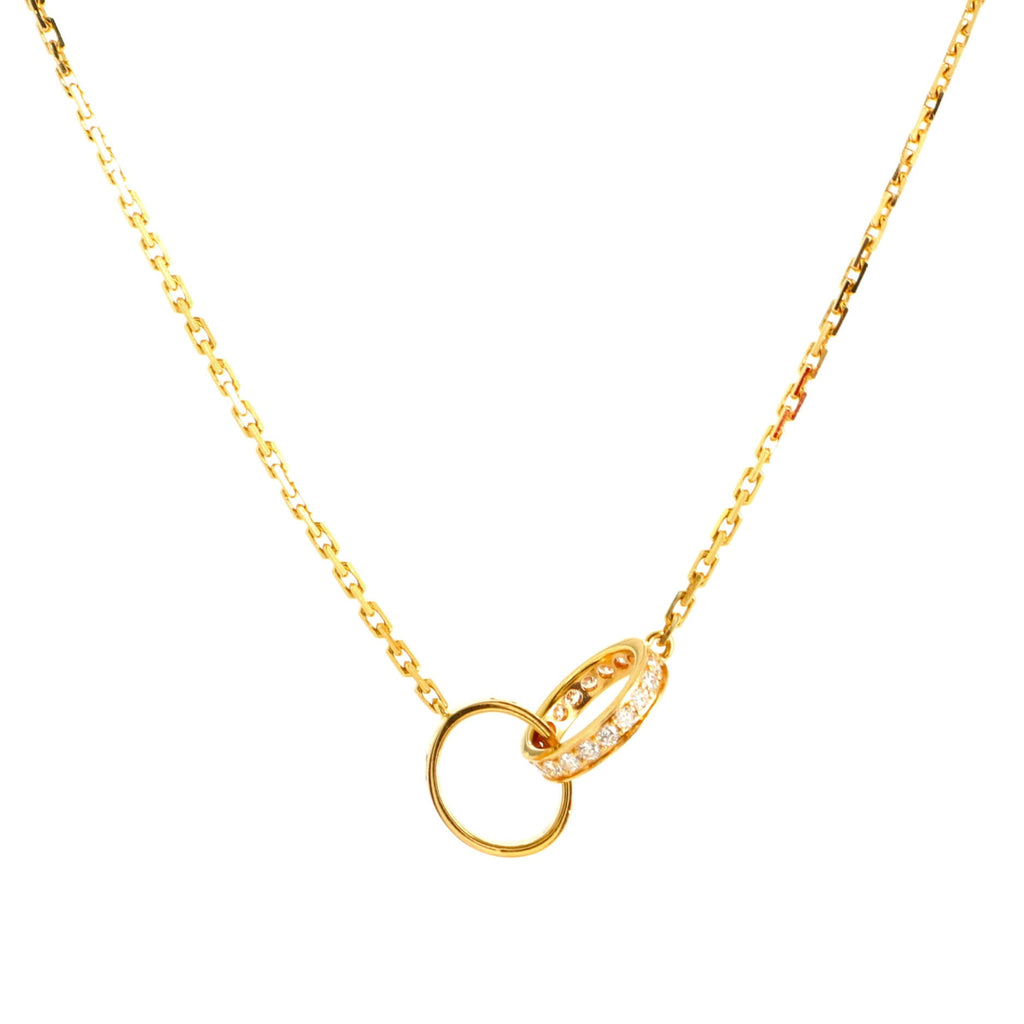 Love Interlocking Necklace 18K Rose Gold with Diamonds