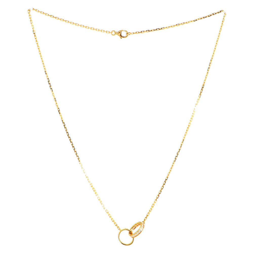 Love Interlocking Necklace 18K Rose Gold with Diamonds