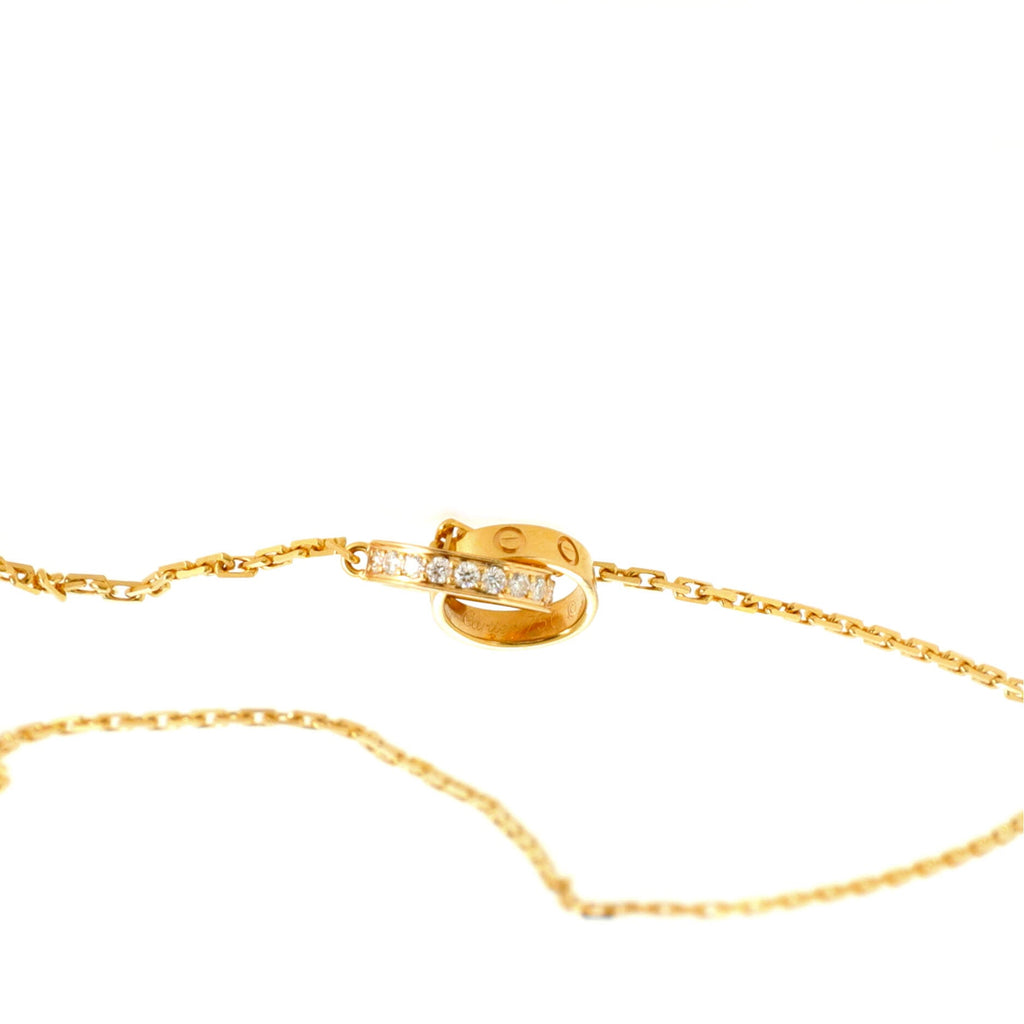 Love Interlocking Necklace 18K Rose Gold with Diamonds