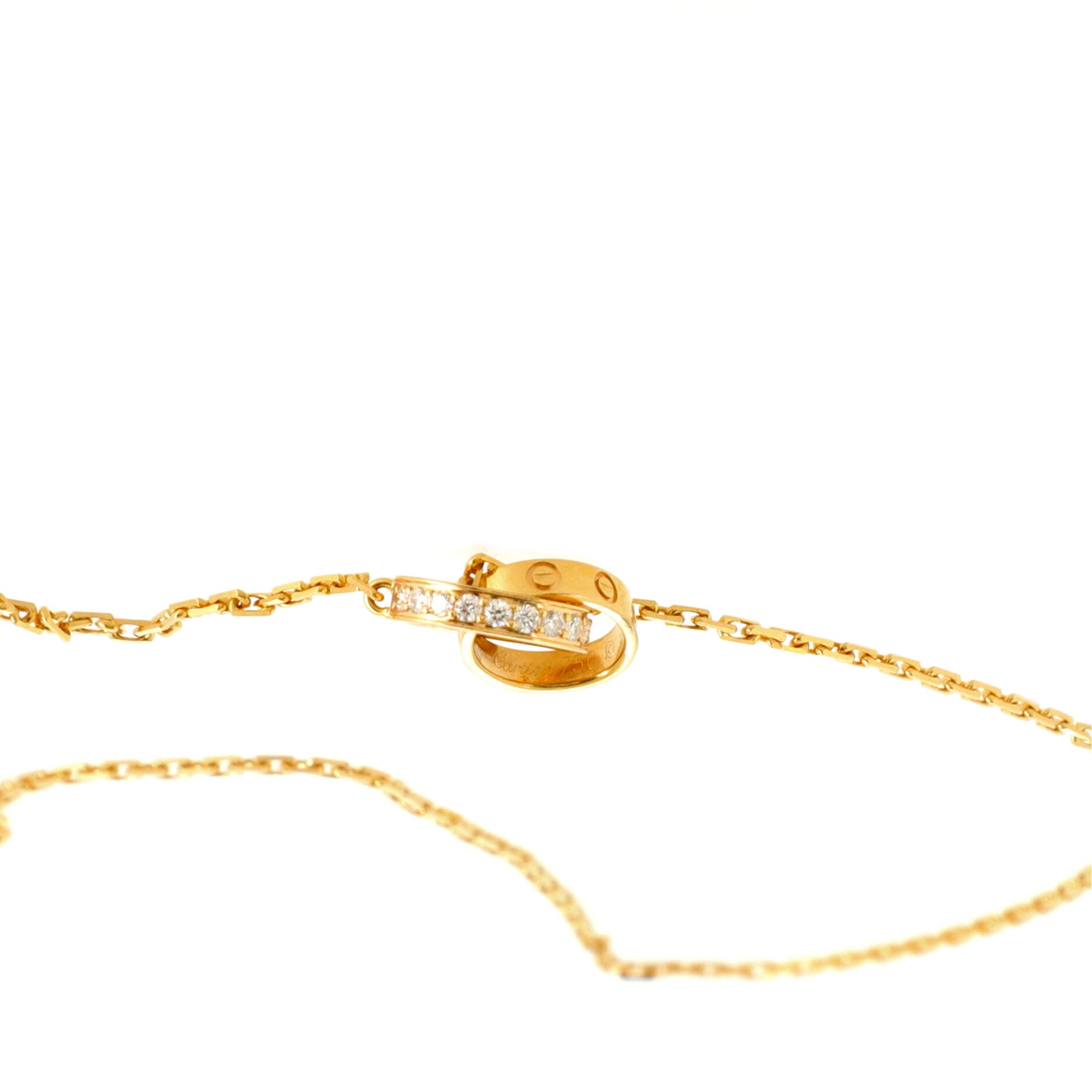 Love Interlocking Necklace 18K Rose Gold with Diamonds