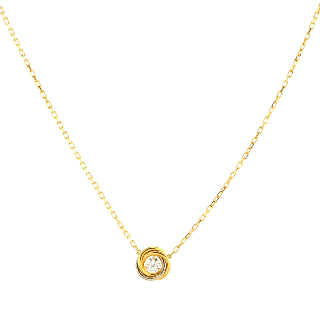 Trinity Pendant Necklace 18K Tricolor Gold and Diamond