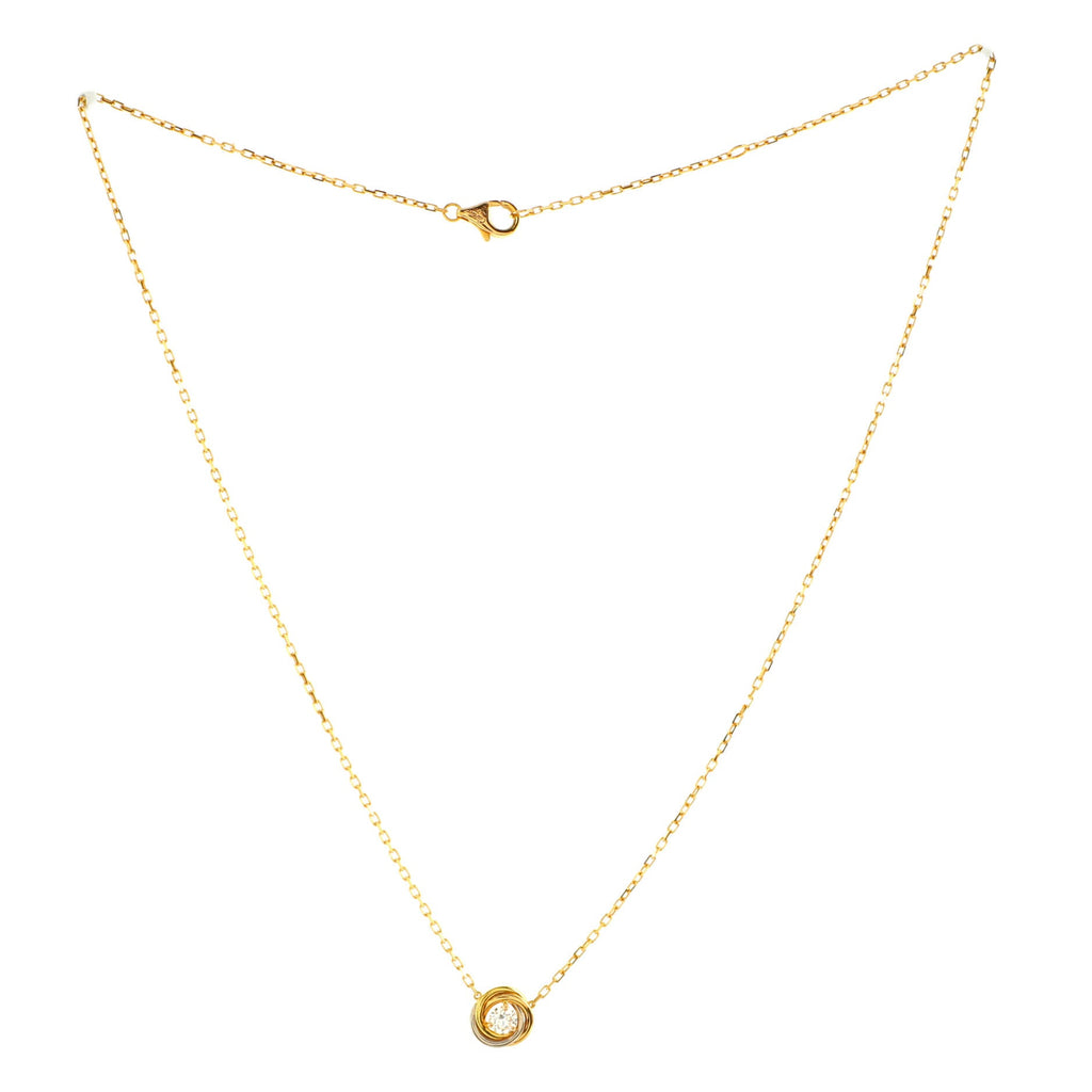 Trinity Pendant Necklace 18K Tricolor Gold and Diamond