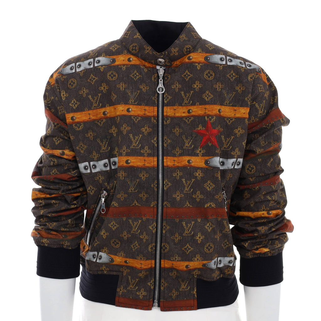 Men's Reversible Bomber Jacket Limited Edition Time Trunk Monogram Polyester Blend