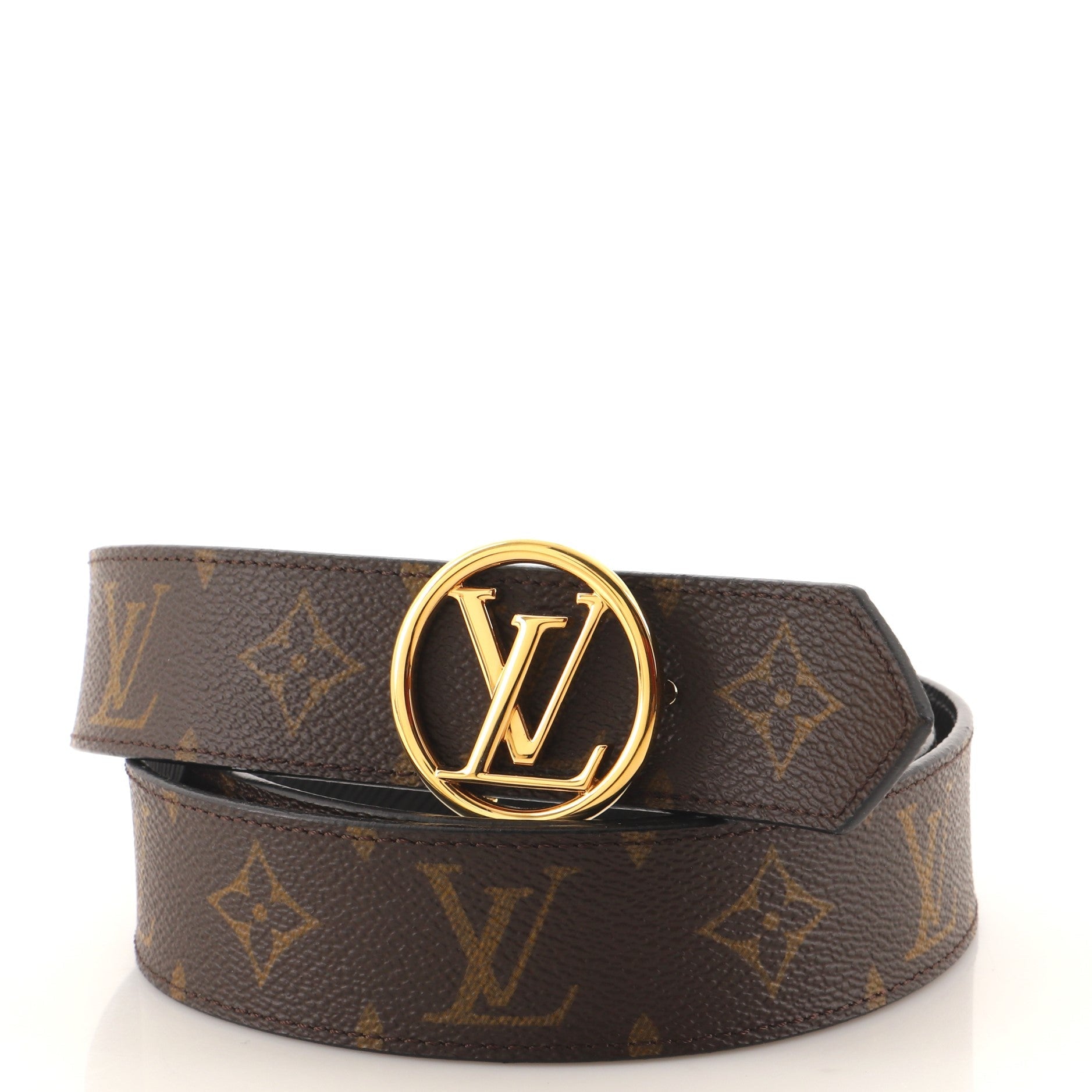 LV Circle Reversible Belt Monogram Canvas and Epi Leather Medium 85