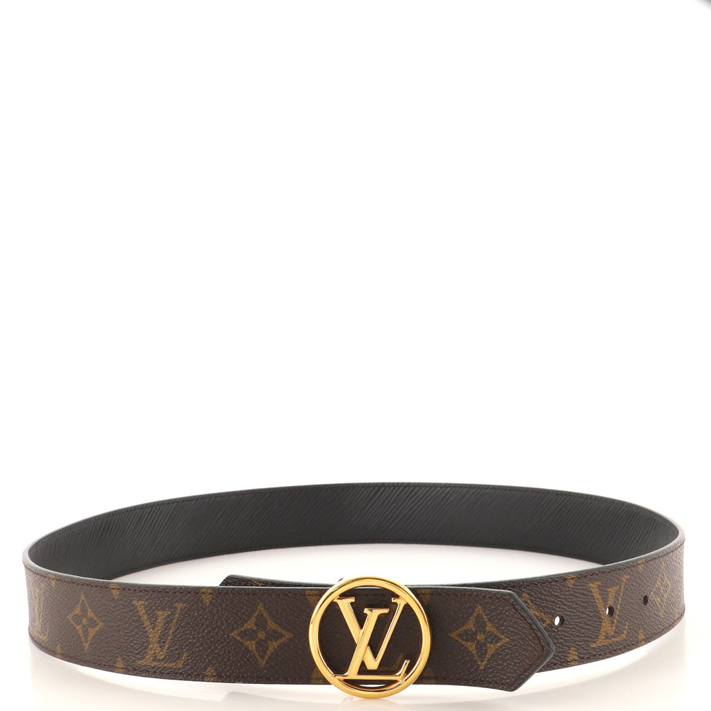 LV Circle Reversible Belt Monogram Canvas and Epi Leather Medium 85