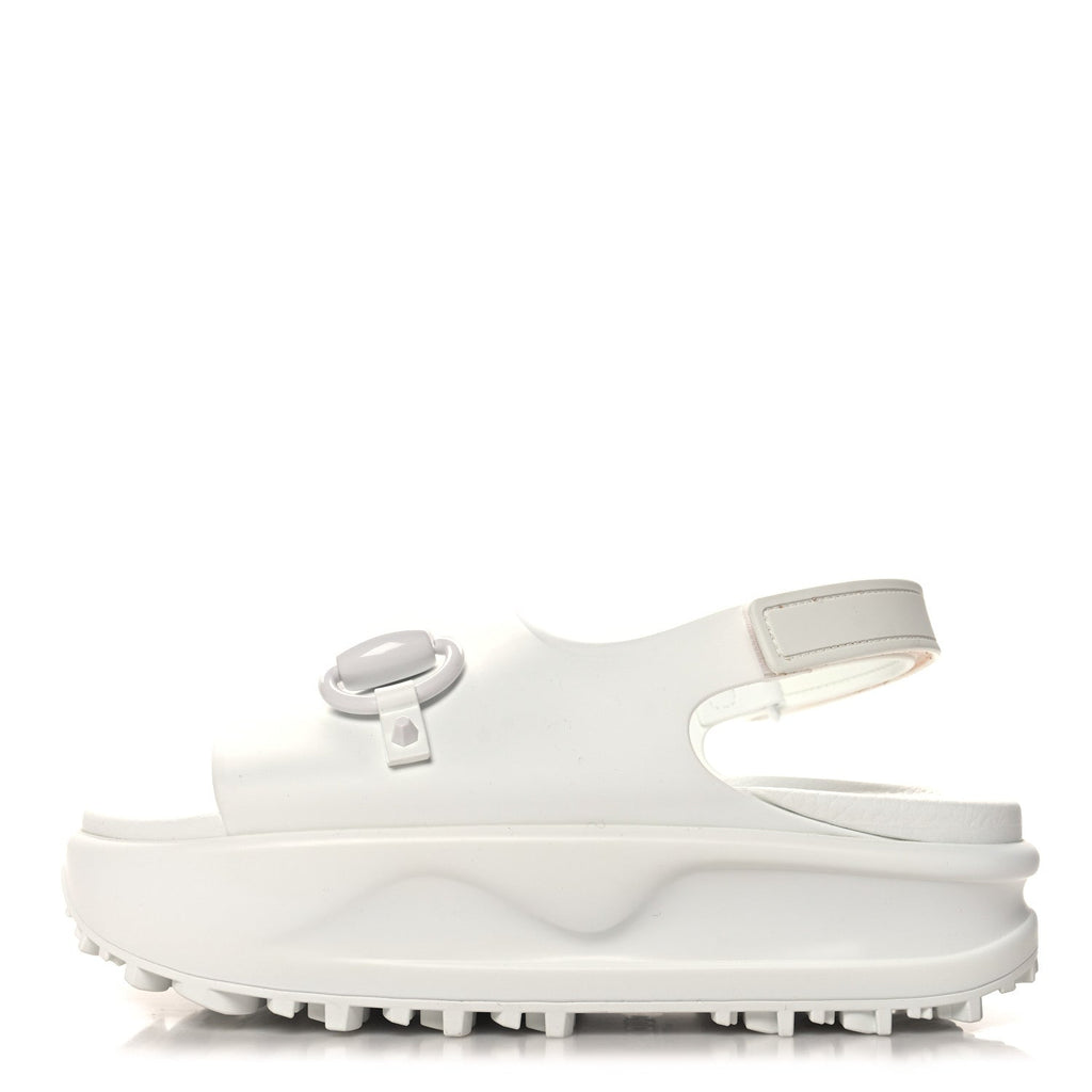 Soft Rubber Horsebit Touch Womens Strapped Sandals 37 Great White