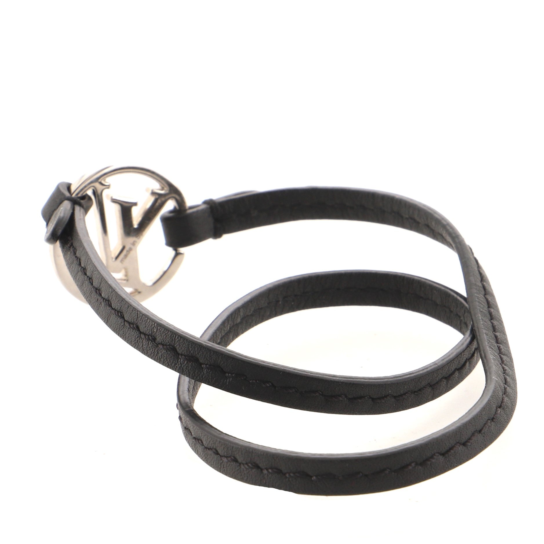 LV Circle Double Wrap Bracelet Leather and Metal
