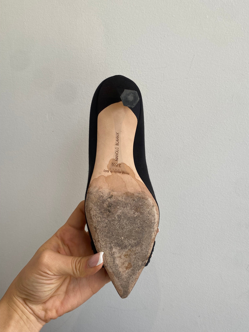 Manolo Blahnik Satin Crystal Pumps