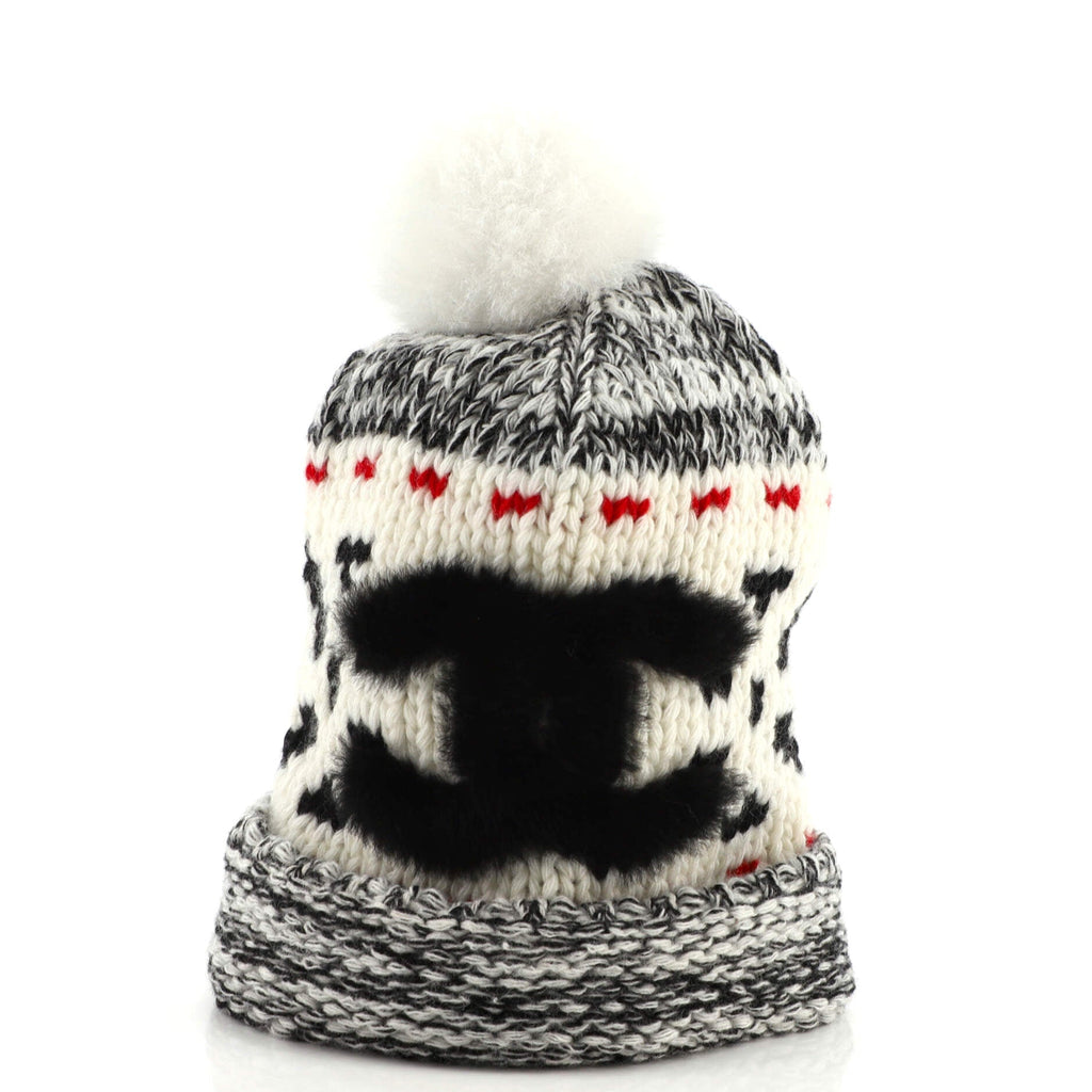 Multi CC Pom Pom Beanie Wool and Shearling XXL