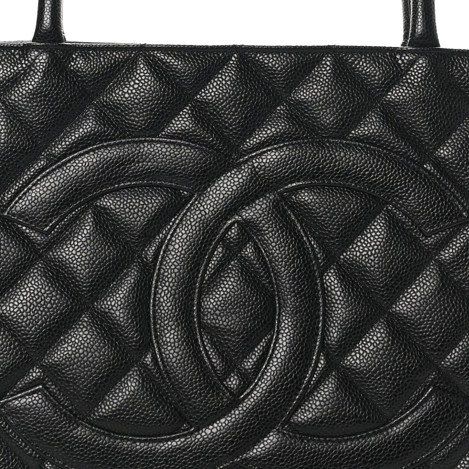 Caviar Quilted Medallion Tote Black