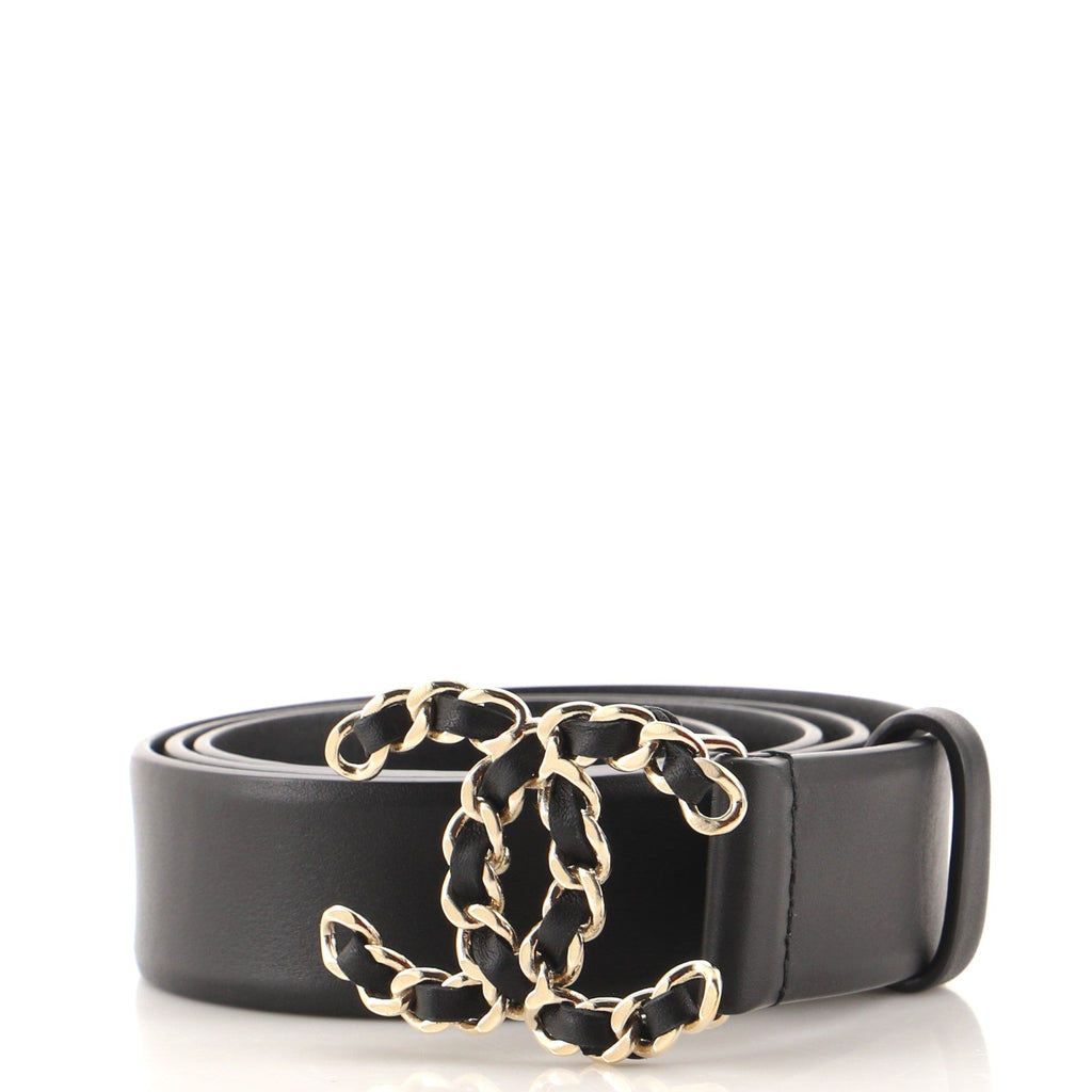 Woven Chain CC Buckle Belt Leather Medium 85