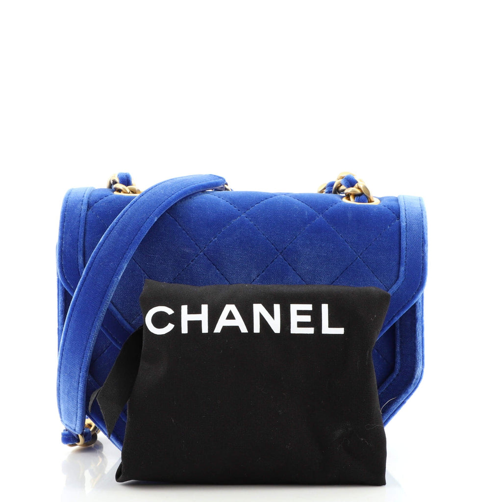 Place Vendome Geometric Flap Bag Quilted Velvet Mini
