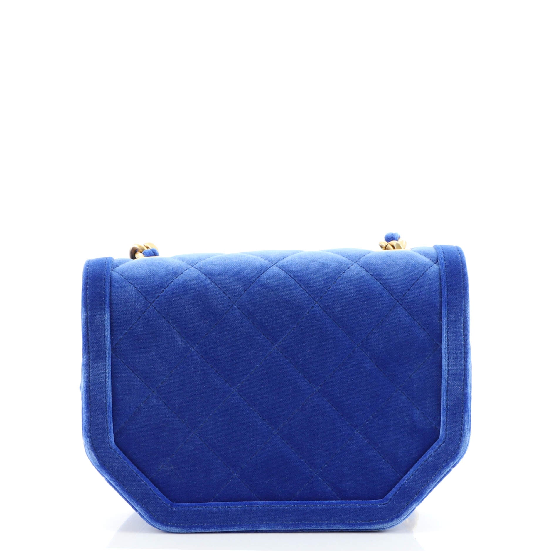 Place Vendome Geometric Flap Bag Quilted Velvet Mini