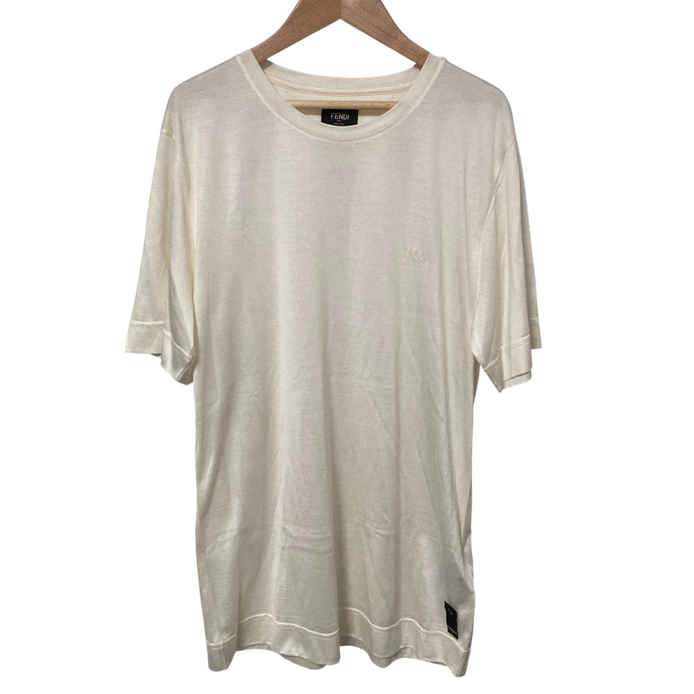 Fendi LOGO SILK Short Sleeve T-Shirt Silk T-Shirt