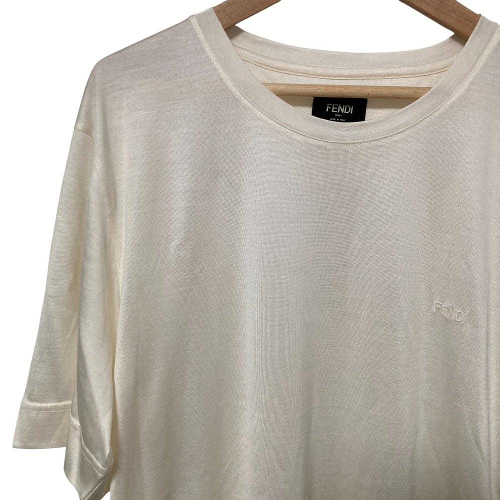 Fendi LOGO SILK Short Sleeve T-Shirt Silk T-Shirt