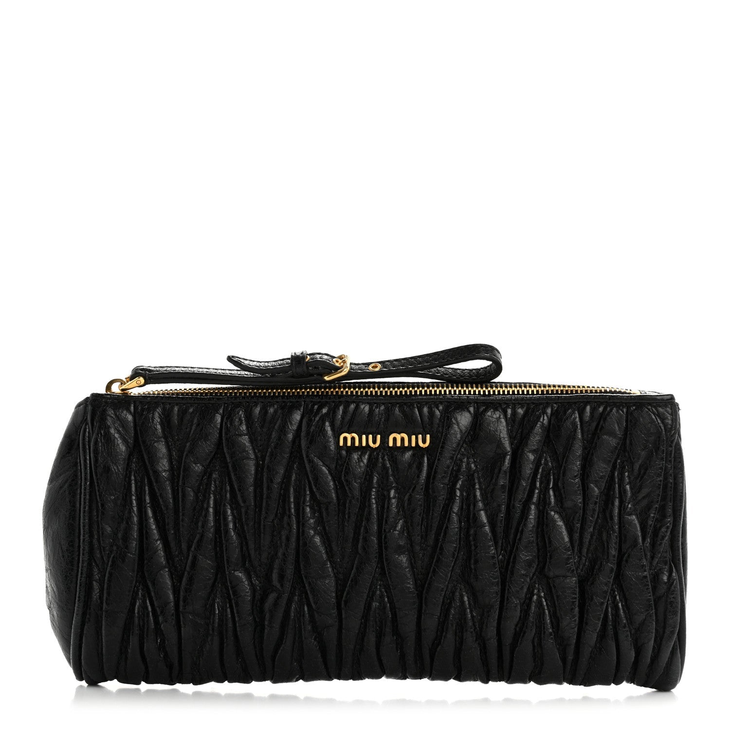 Nappa Matelasse Wristlet Black