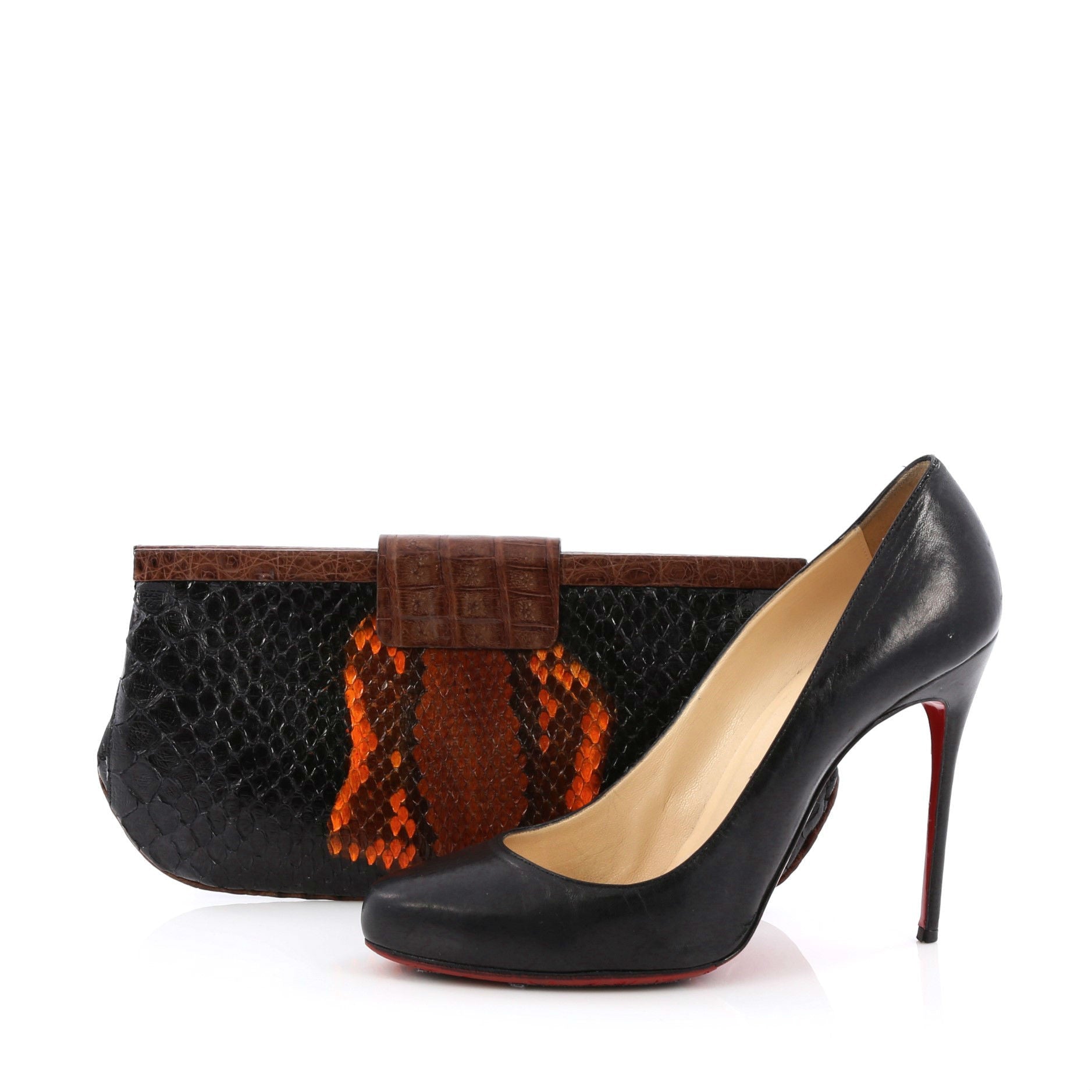 Frame Clutch Python Medium