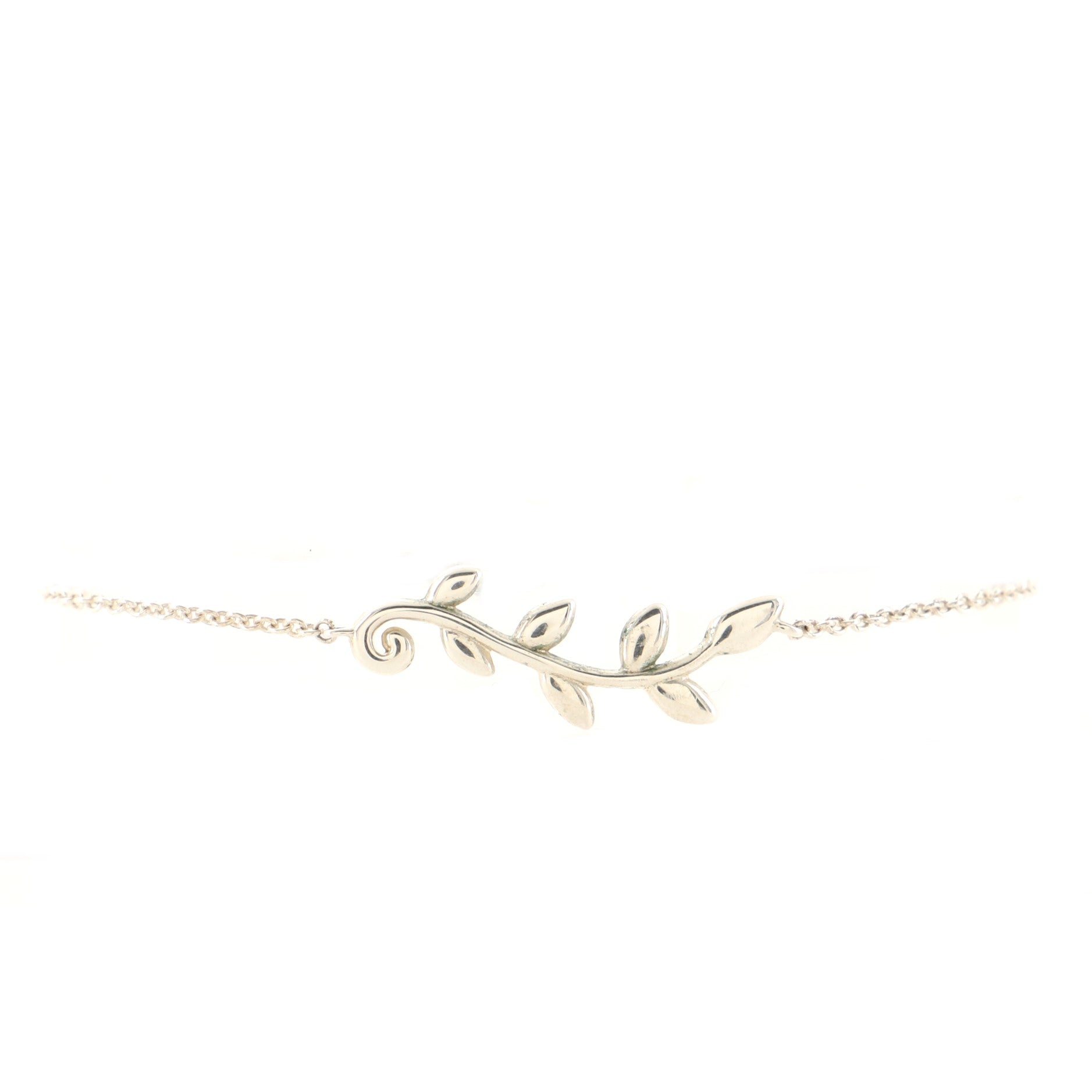 Olive Leaf Chain Bracelet Sterling Silver