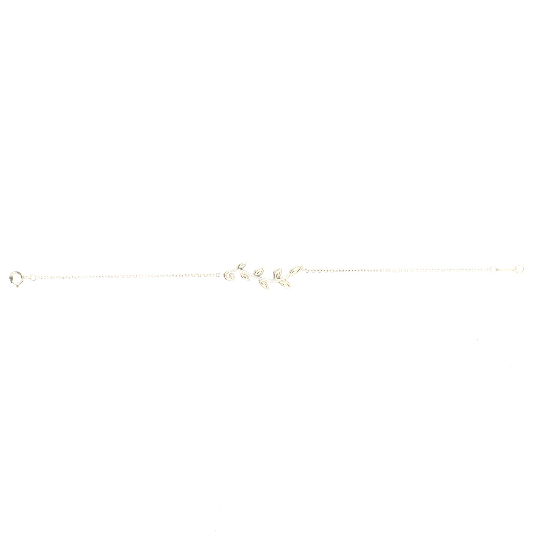 Olive Leaf Chain Bracelet Sterling Silver