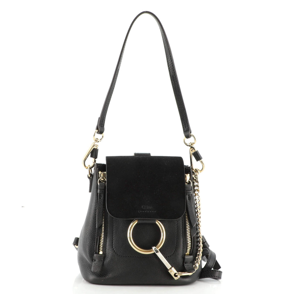 Faye Backpack Leather and Suede Mini