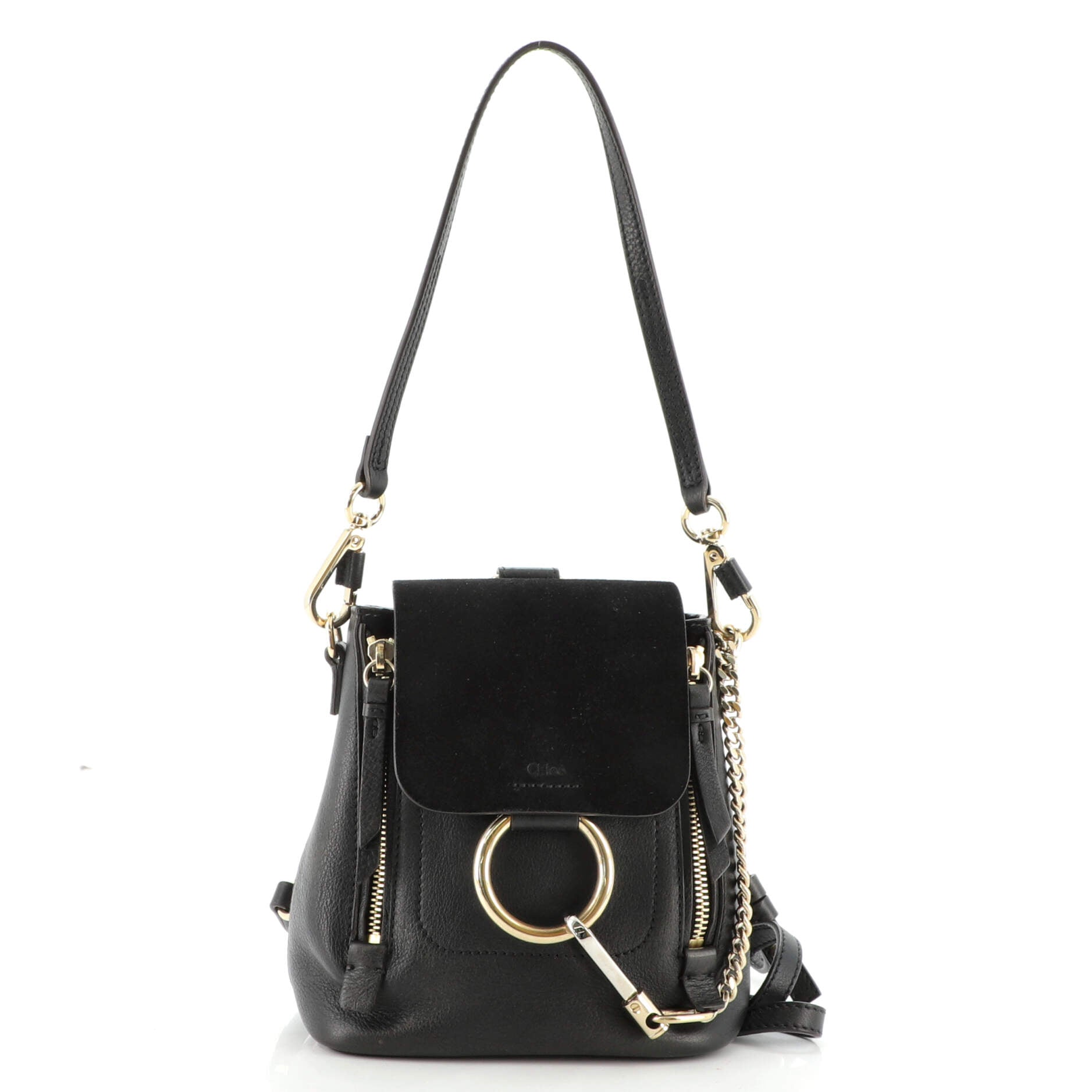 Faye Backpack Leather and Suede Mini
