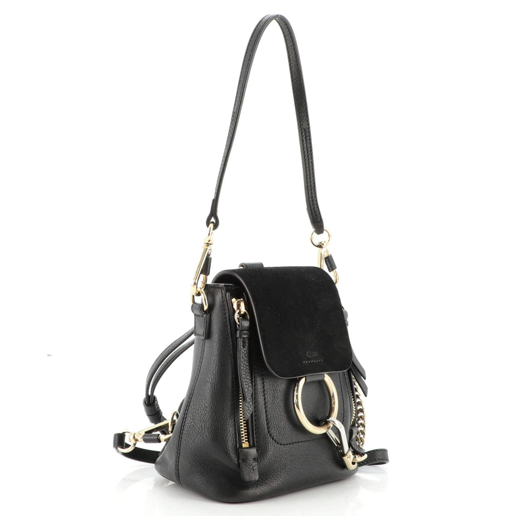 Faye Backpack Leather and Suede Mini