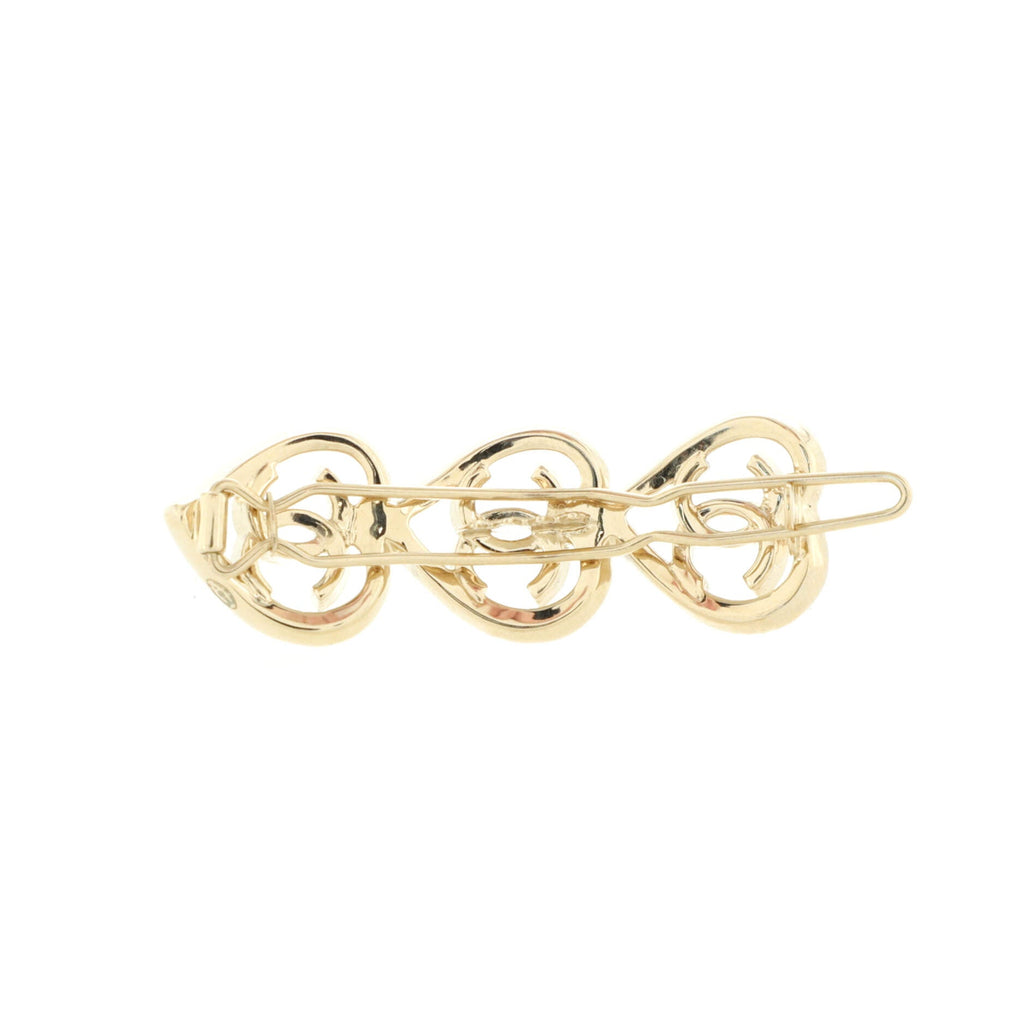 Coco In Love Triple Heart CC Hair Clip Barrette Metal