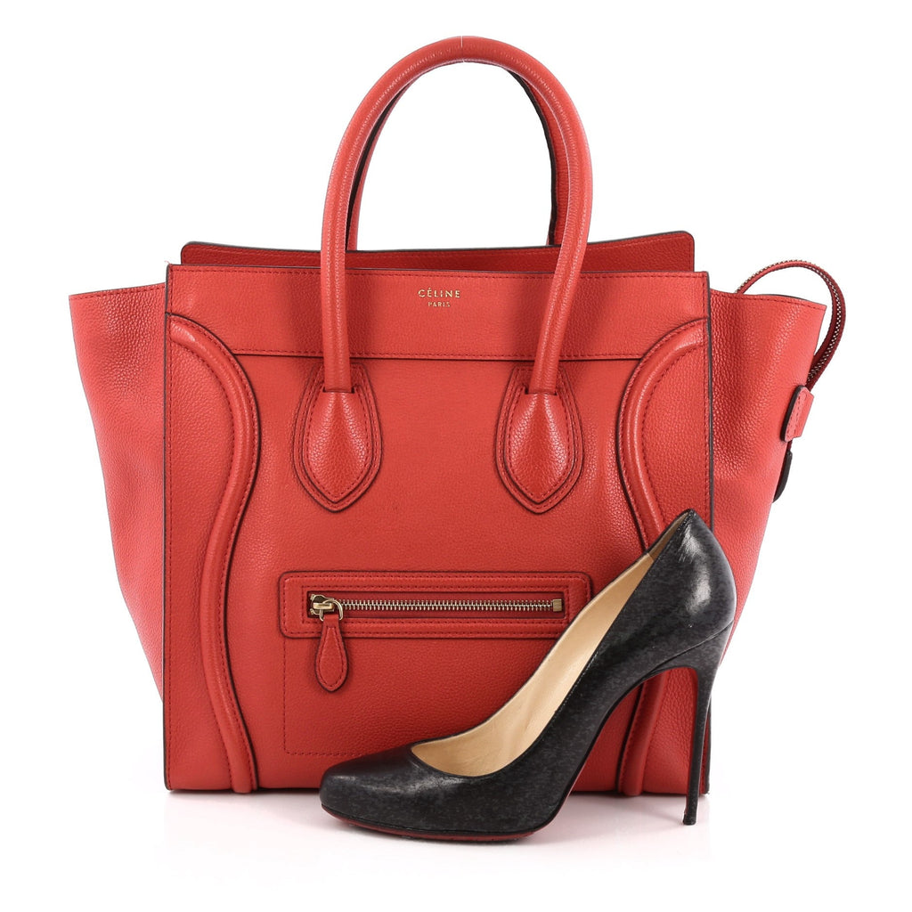Luggage Handbag Grainy Leather Mini
